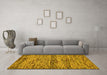 Machine Washable Abstract Yellow Modern Rug in a Living Room, wshabs78yw