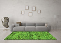 Machine Washable Abstract Green Modern Rug, wshabs78grn