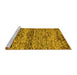 Sideview of Machine Washable Abstract Yellow Modern Rug, wshabs78yw