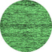 Round Abstract Emerald Green Modern Rug, abs78emgrn