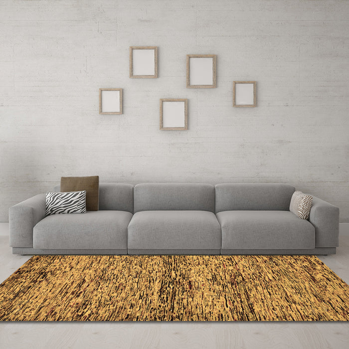 Machine Washable Abstract Brown Modern Rug in a Living Room,, wshabs78brn
