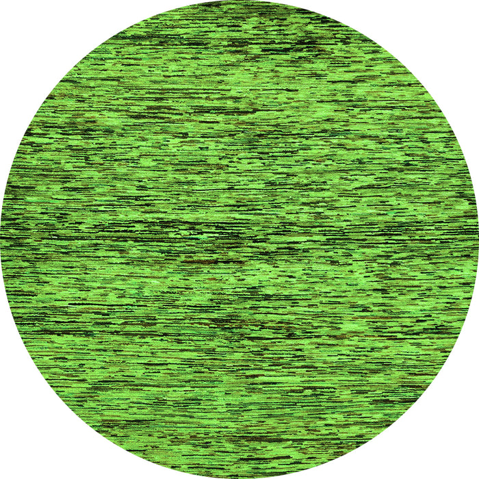 Round Abstract Green Modern Rug, abs78grn