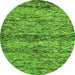 Round Abstract Green Modern Rug, abs78grn