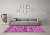 Machine Washable Abstract Purple Modern Rug, wshabs78pur