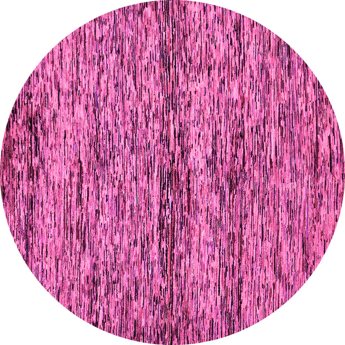 Round Machine Washable Abstract Pink Modern Rug, wshabs78pnk