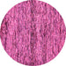 Round Machine Washable Abstract Pink Modern Rug, wshabs78pnk