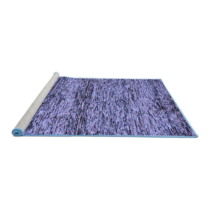 Sideview of Machine Washable Abstract Blue Modern Rug, wshabs78blu