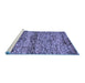 Sideview of Machine Washable Abstract Blue Modern Rug, wshabs78blu