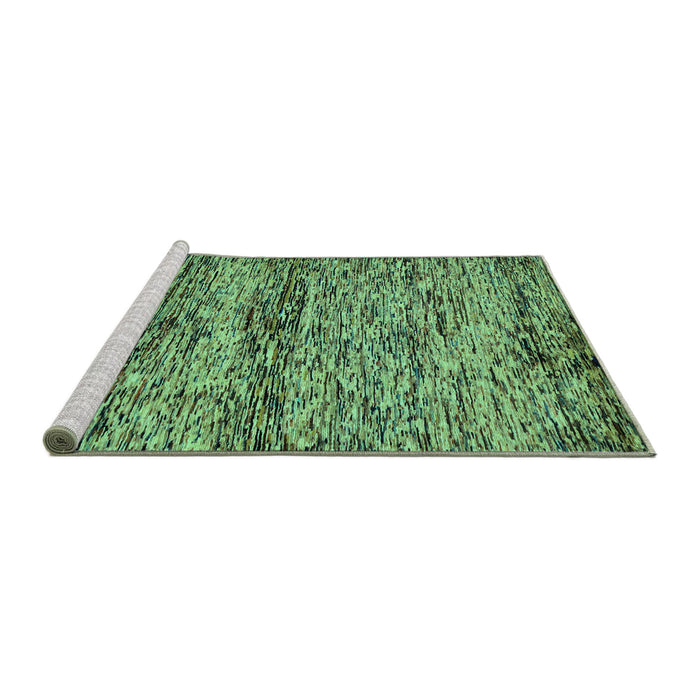 Sideview of Machine Washable Abstract Turquoise Modern Area Rugs, wshabs78turq
