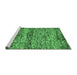 Sideview of Machine Washable Abstract Emerald Green Modern Area Rugs, wshabs78emgrn