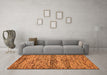 Machine Washable Abstract Orange Modern Area Rugs in a Living Room, wshabs78org