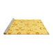 Sideview of Machine Washable Oriental Yellow Traditional Rug, wshabs790yw