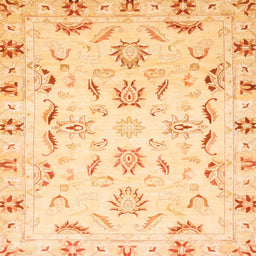 Square Abstract Orange Oriental Rug, abs790