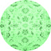 Round Oriental Emerald Green Traditional Rug, abs790emgrn