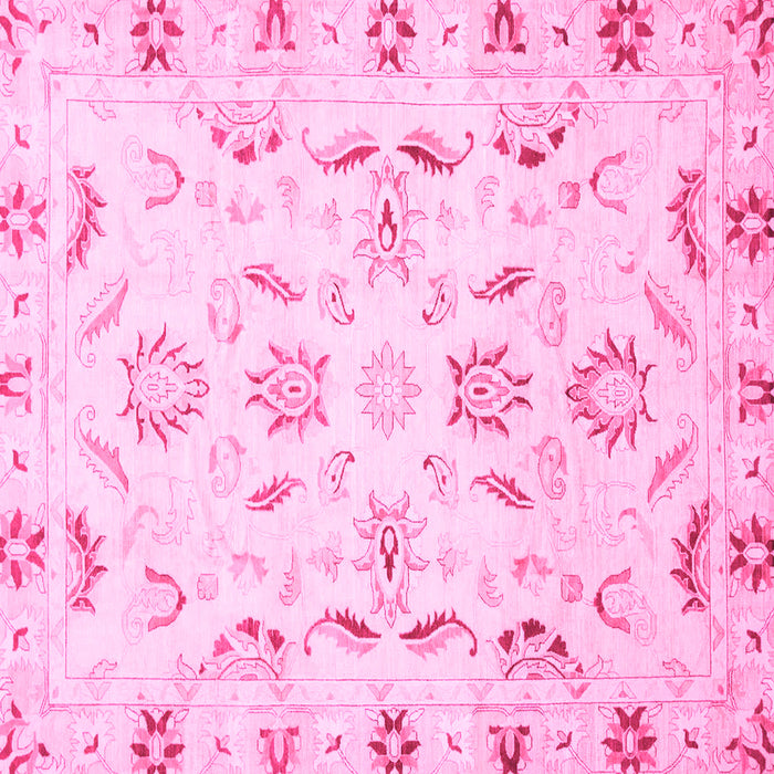 Square Machine Washable Oriental Pink Traditional Rug, wshabs790pnk