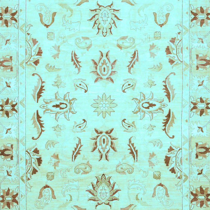 Machine Washable Oriental Light Blue Traditional Rug, wshabs790lblu