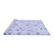 Sideview of Machine Washable Oriental Blue Traditional Rug, wshabs790blu