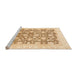 Sideview of Machine Washable Abstract Brown Gold Rug, wshabs791