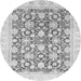 Round Oriental Gray Traditional Rug, abs791gry