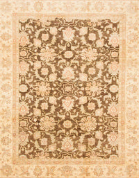 Machine Washable Abstract Brown Gold Rug, wshabs791