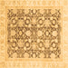 Square Oriental Brown Traditional Rug, abs791brn