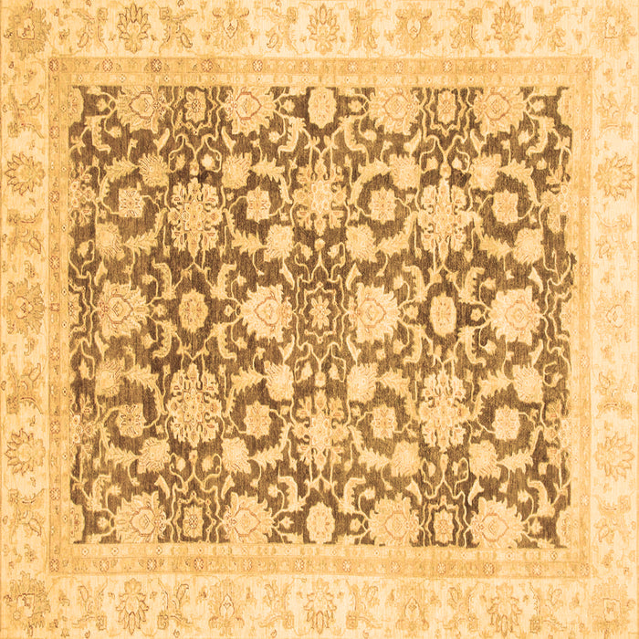 Square Machine Washable Oriental Brown Traditional Rug, wshabs791brn
