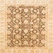 Square Abstract Brown Gold Oriental Rug, abs791