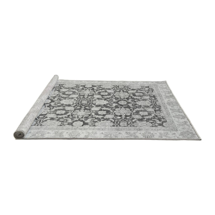 Sideview of Machine Washable Oriental Gray Traditional Rug, wshabs791gry