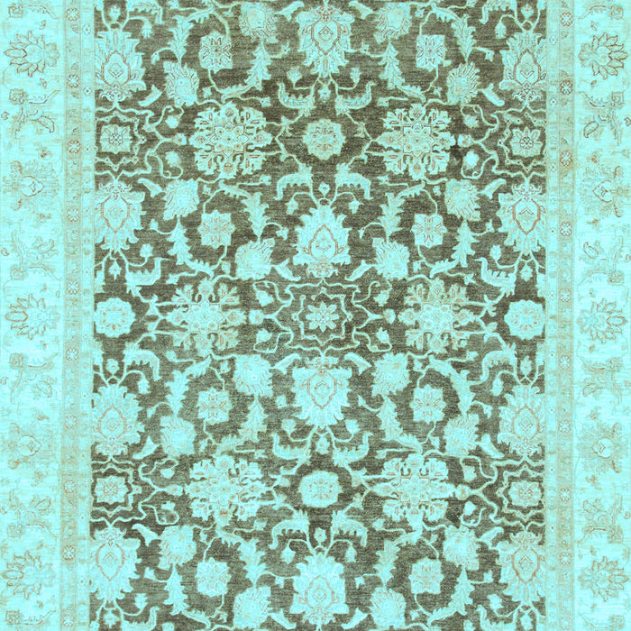 Machine Washable Oriental Light Blue Traditional Rug, wshabs791lblu
