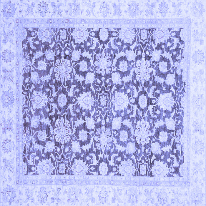 Square Oriental Blue Traditional Rug, abs791blu
