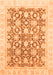 Machine Washable Oriental Orange Traditional Area Rugs, wshabs791org