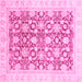 Square Oriental Pink Traditional Rug, abs791pnk