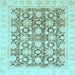 Square Oriental Light Blue Traditional Rug, abs791lblu