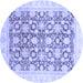 Round Oriental Blue Traditional Rug, abs791blu