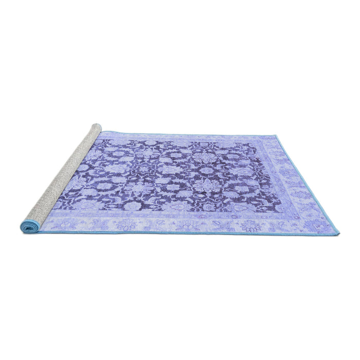 Sideview of Machine Washable Oriental Blue Traditional Rug, wshabs791blu