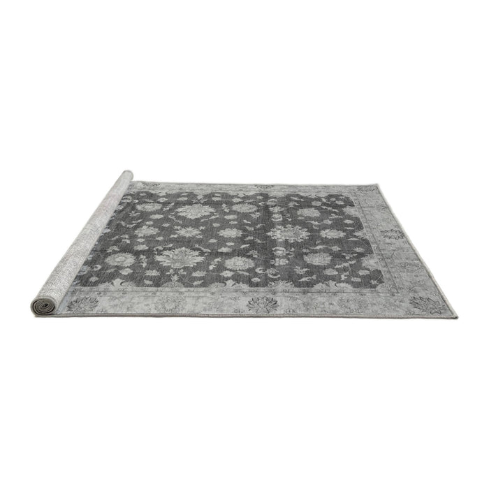 Sideview of Machine Washable Oriental Gray Traditional Rug, wshabs792gry