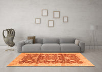 Machine Washable Oriental Orange Traditional Rug, wshabs792org