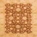 Square Abstract Orange Oriental Rug, abs792