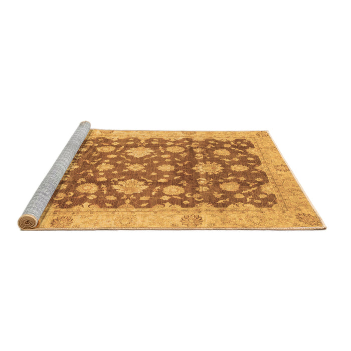 Sideview of Machine Washable Oriental Brown Traditional Rug, wshabs792brn
