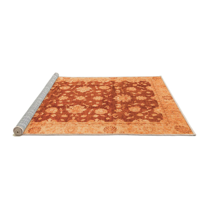 Sideview of Machine Washable Oriental Orange Traditional Area Rugs, wshabs792org