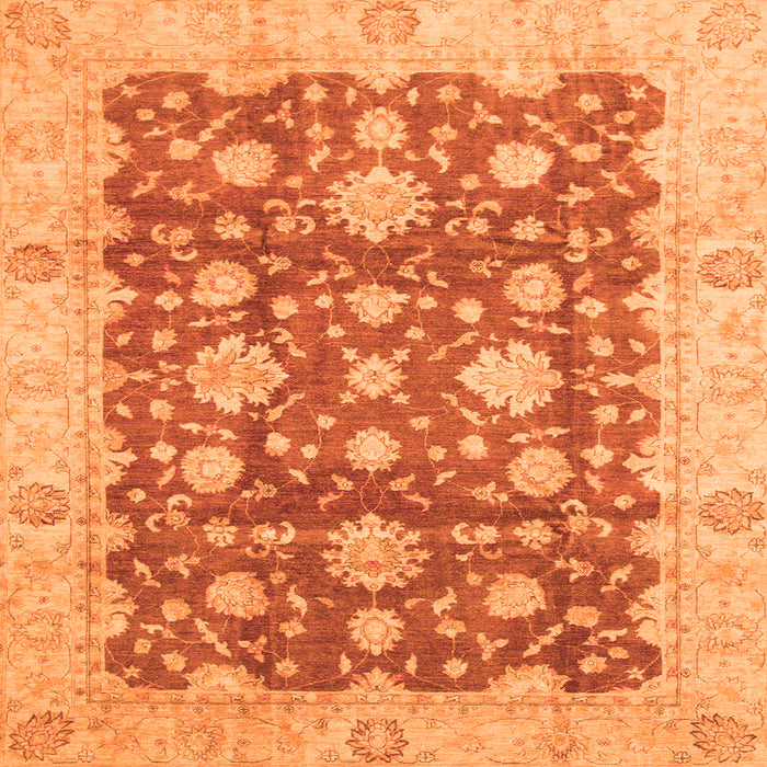Square Oriental Orange Traditional Rug, abs792org