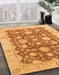 Abstract Orange Oriental Rug in Family Room, abs792