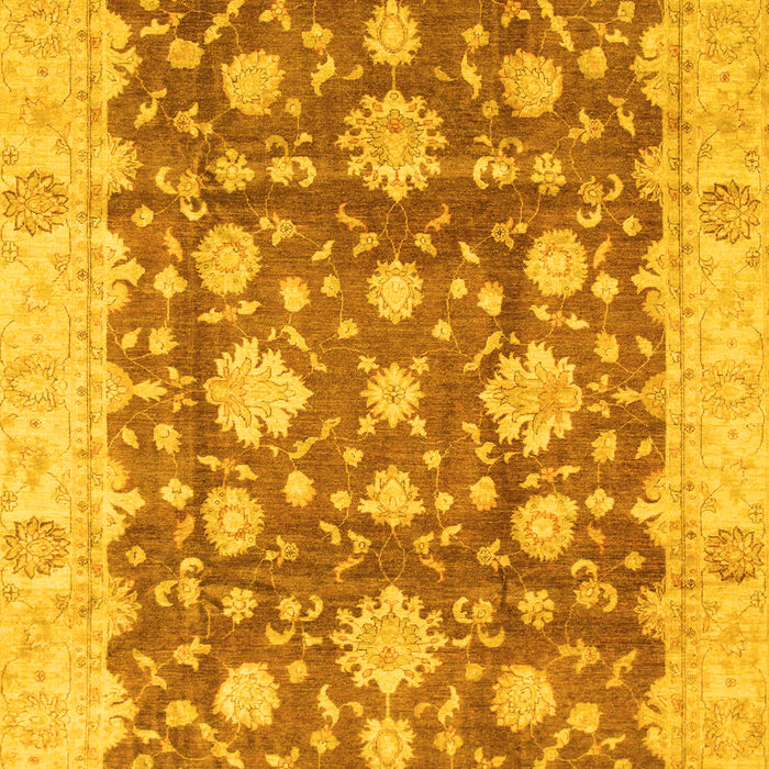 Machine Washable Oriental Yellow Traditional Rug, wshabs792yw