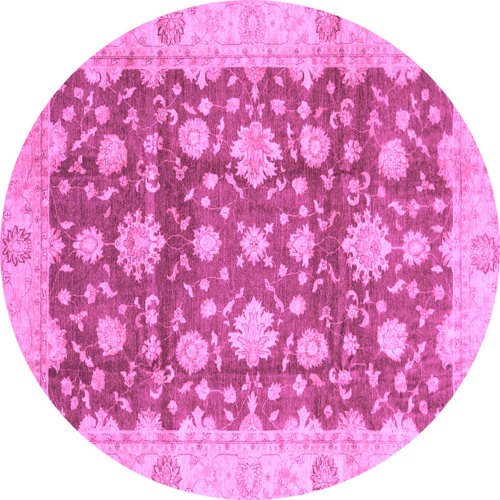Round Machine Washable Oriental Purple Traditional Area Rugs, wshabs792pur