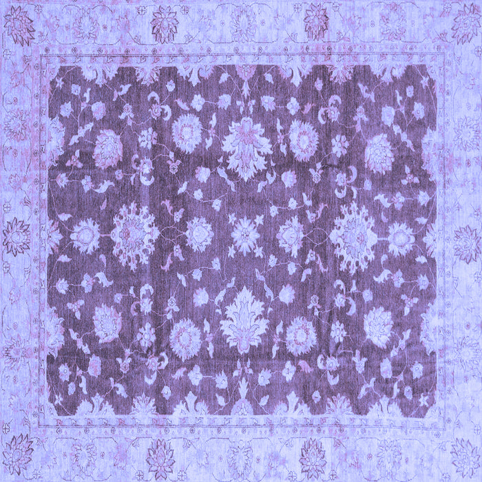 Square Machine Washable Oriental Blue Traditional Rug, wshabs792blu