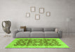 Machine Washable Oriental Green Traditional Area Rugs in a Living Room,, wshabs792grn