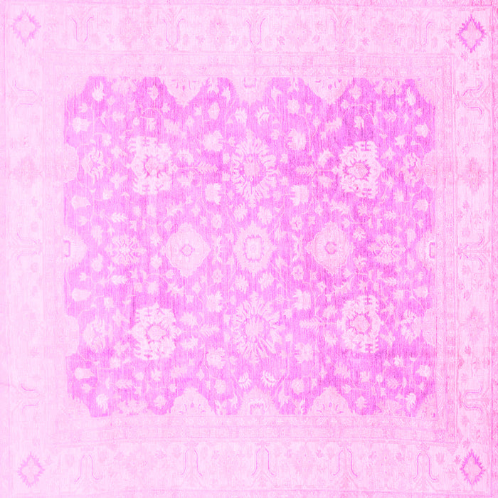 Square Machine Washable Oriental Pink Traditional Rug, wshabs793pnk