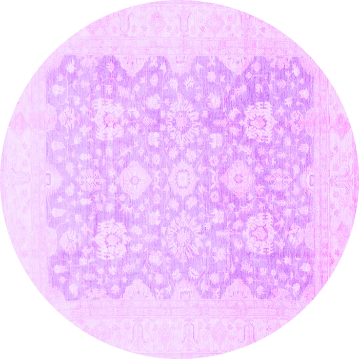 Round Oriental Purple Traditional Rug, abs793pur