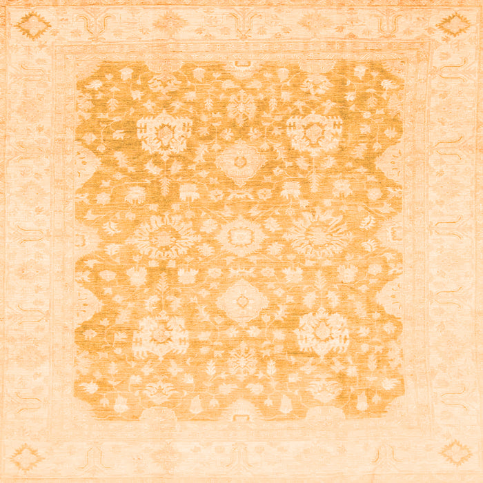 Square Oriental Orange Traditional Rug, abs793org
