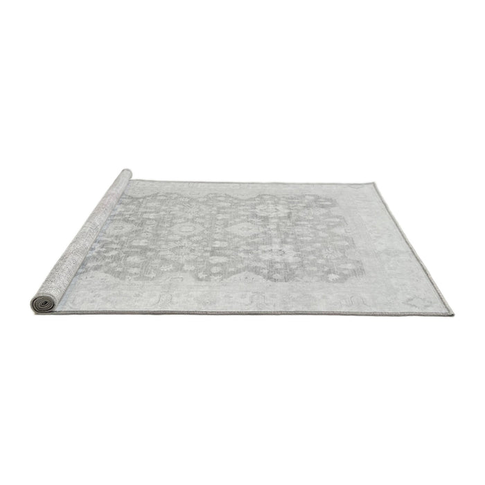 Sideview of Machine Washable Oriental Gray Traditional Rug, wshabs793gry